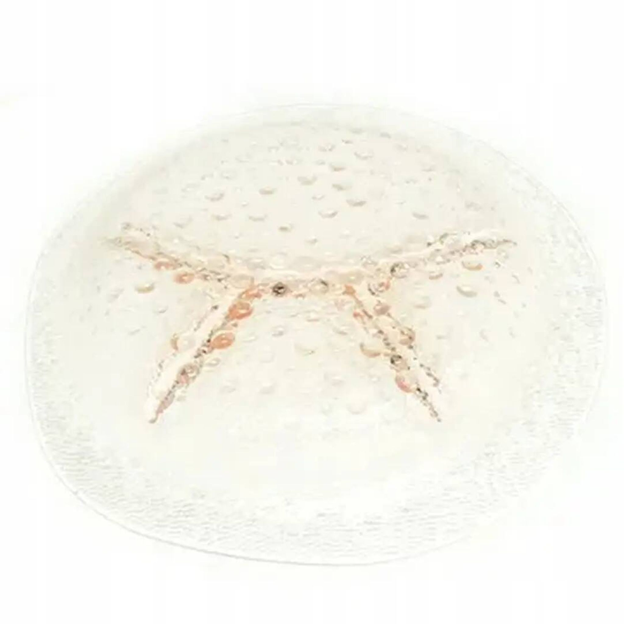 Appetizer platter Polish Modernism, rose glass, Ząbkowice, Poland, 1970s