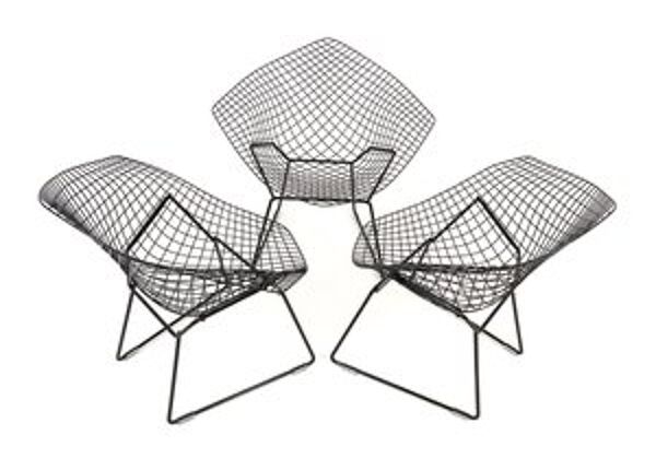 Set de 3 fauteuils Diamond par Harry Bertoia pour Knoll International