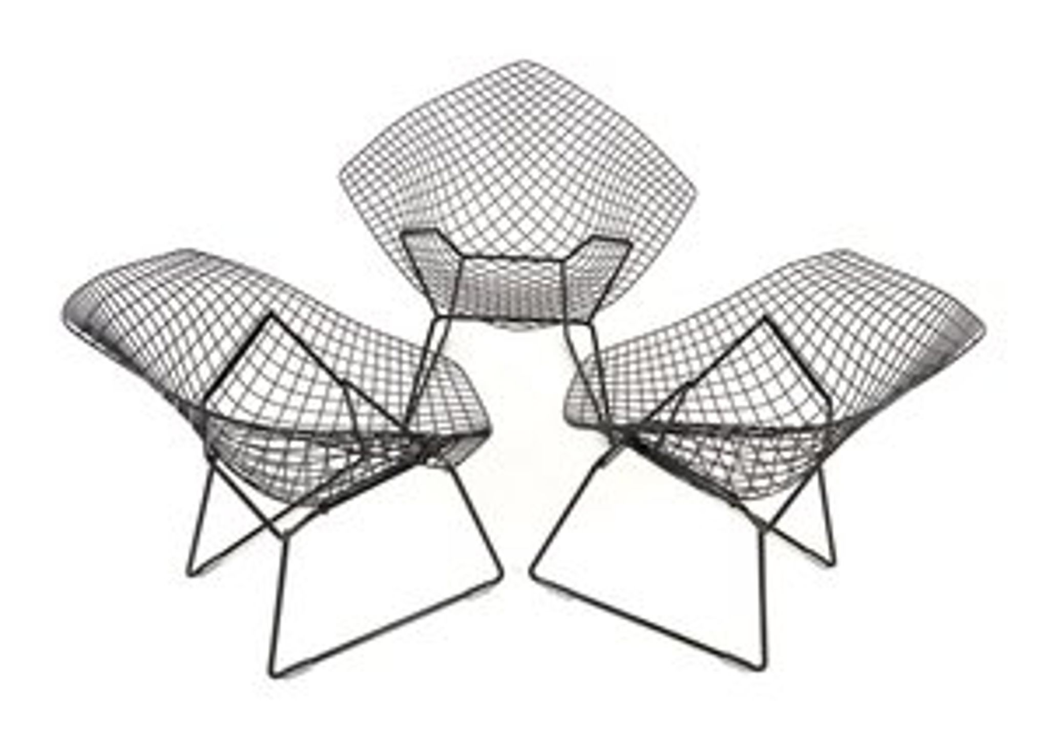 Set de 3 fauteuils Diamond par Harry Bertoia pour Knoll International