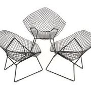 Set de 3 fauteuils Diamond par Harry Bertoia pour Knoll International