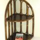 Rattan corner wall shelf
