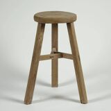 Gong - Antique Chinese pine stool, round seat no. 7
