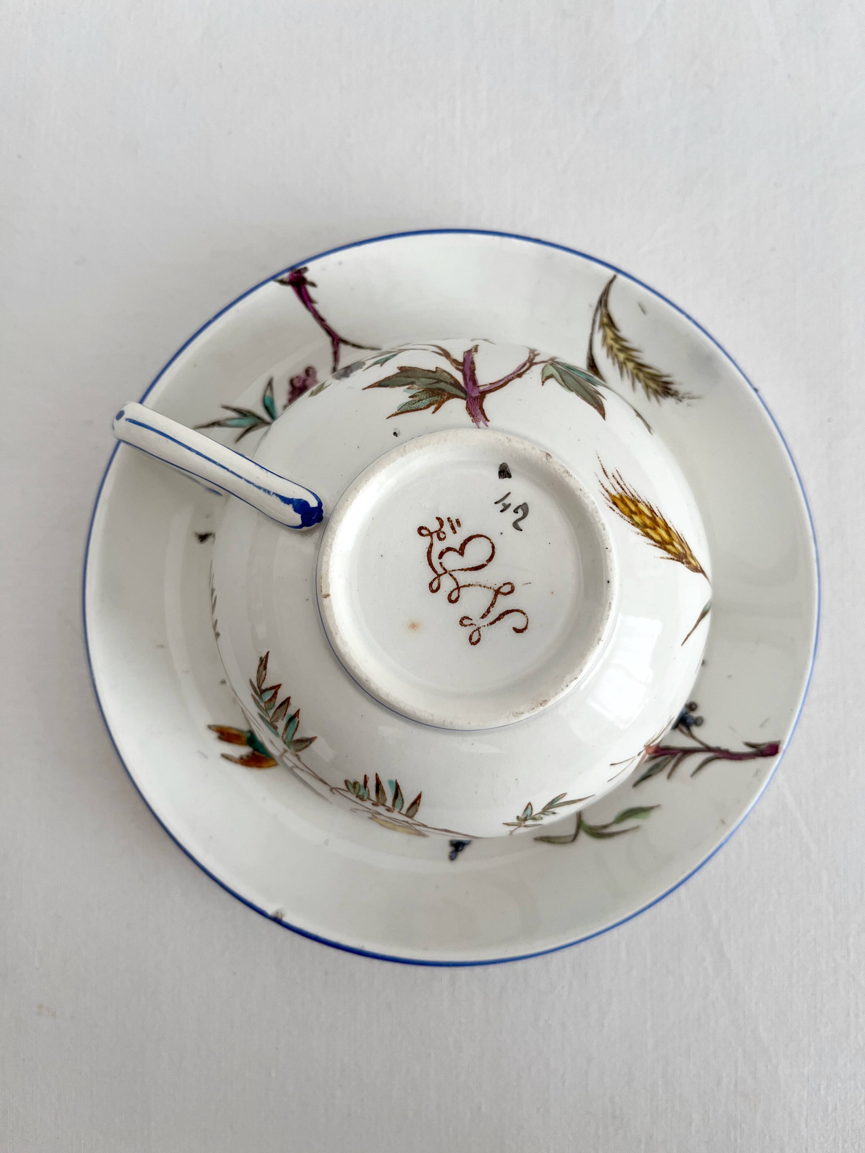 Polychrome ironstone cup "Nella" by Jules Veillard, Bordeaux (JVB)