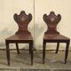 Pair of Victorian walnut chairs. "Hall Chairs"