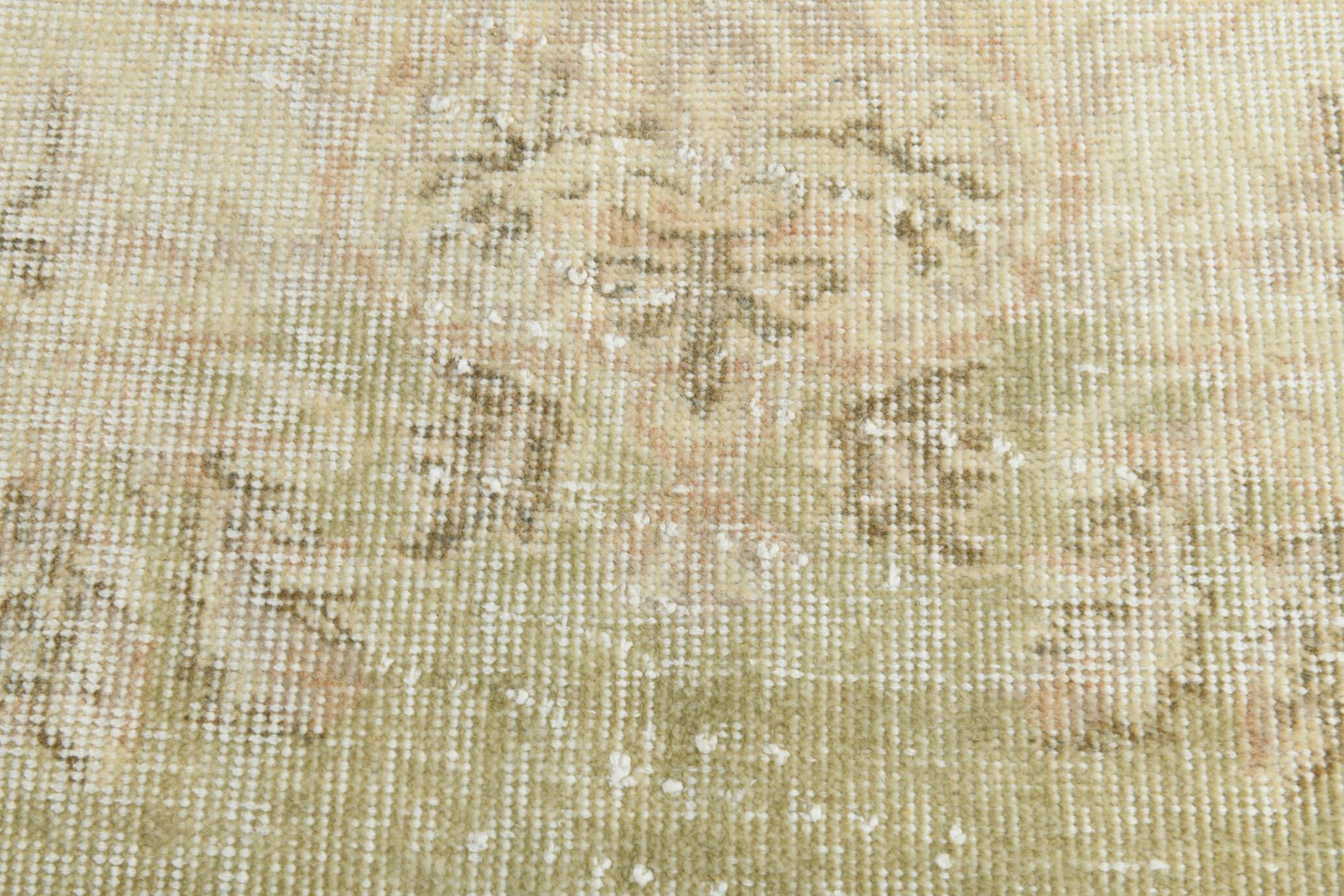 5x8 Green Cream Oriental Turkish Vintage Rug,  142x240Cm