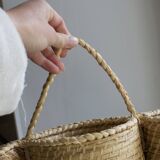 Wicker hanging pot cover