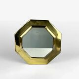 Vintage brass octagonal mirror