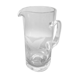 Pichet carafe verre soufflé transparent avec gravure aigle cuisine vintage