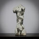 Pair of male torso sculptures by Francine Govers, 1990s