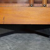 Vintage Style Sheraton Rotating Library Table in Elm and Satinwood