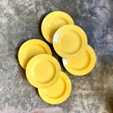 11 hollow plates in yellow earthenware