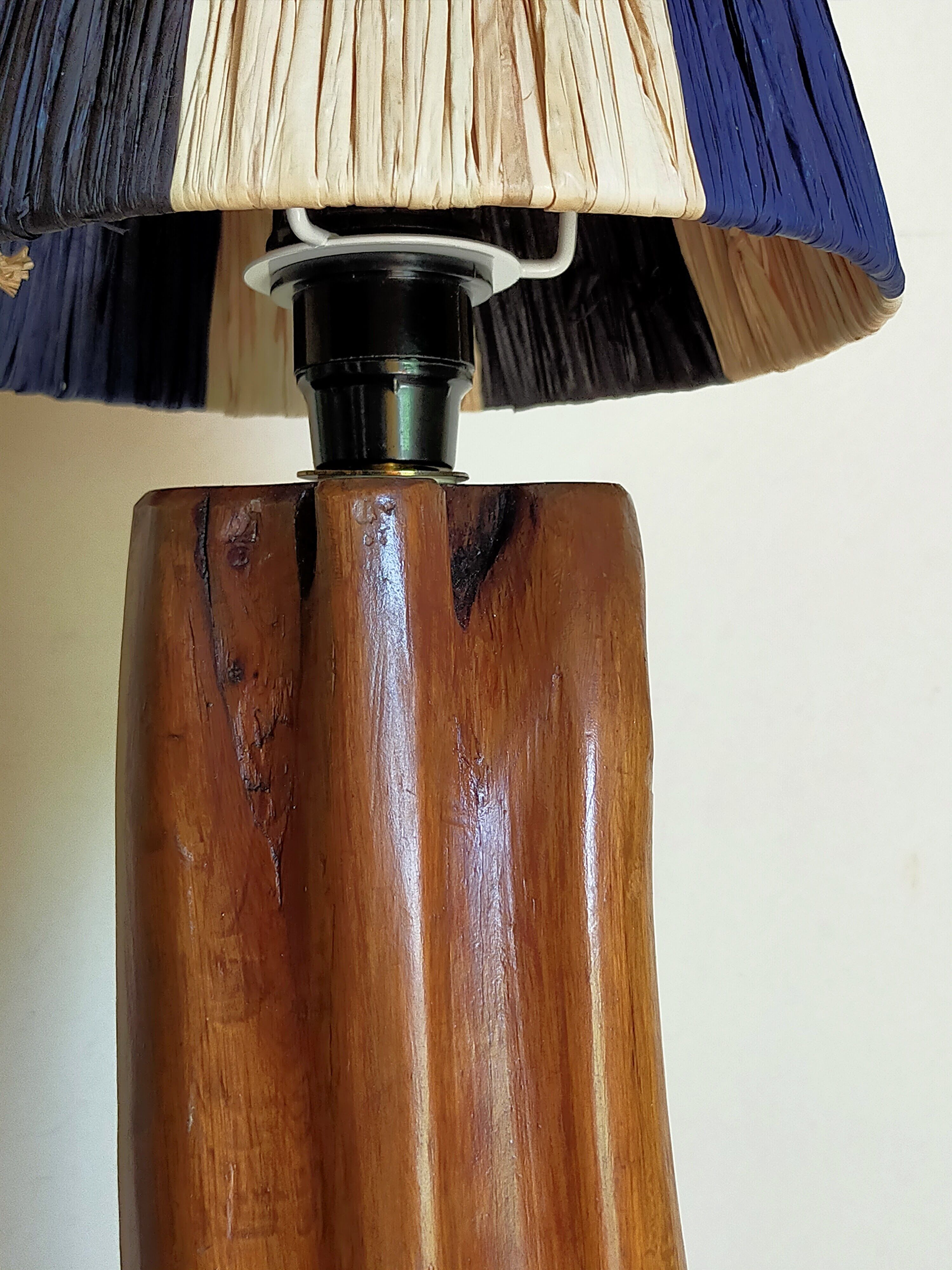 Free-form solid wood pose lamp in 1950s