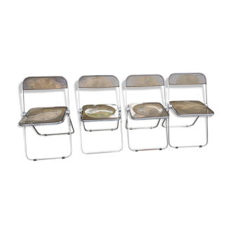Set of 4 Plia chairs by Giancarlo Piretti for Castelli