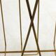 Mid-century openwork magazine rack, in gold metal & wooden handle.