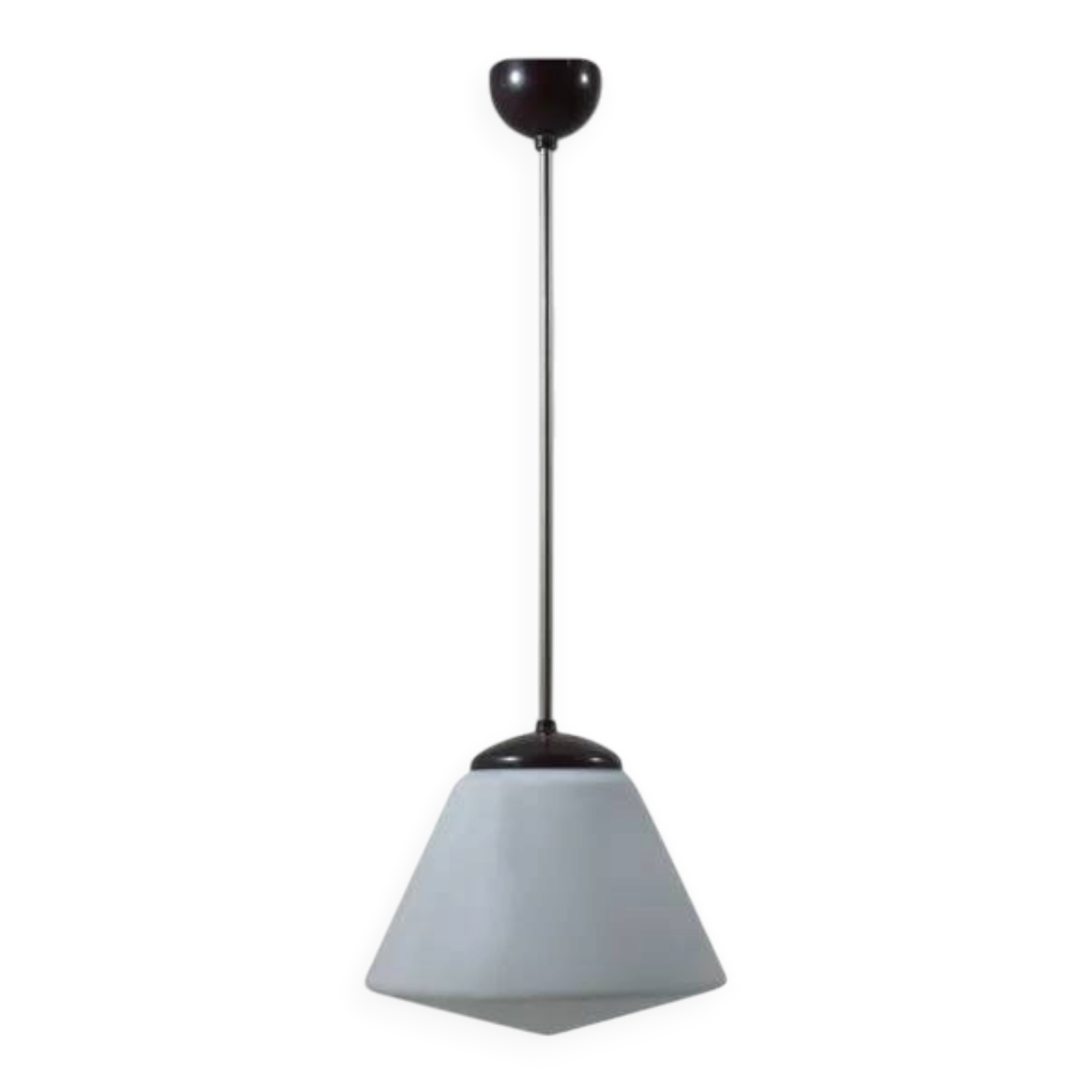 Modernist suspension 1930 opaline glass bakelite