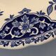 9 assiettes creuses en faïence bleue et blanche de Gien, 1960