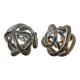 Pair of smoked grey blown glass bookends