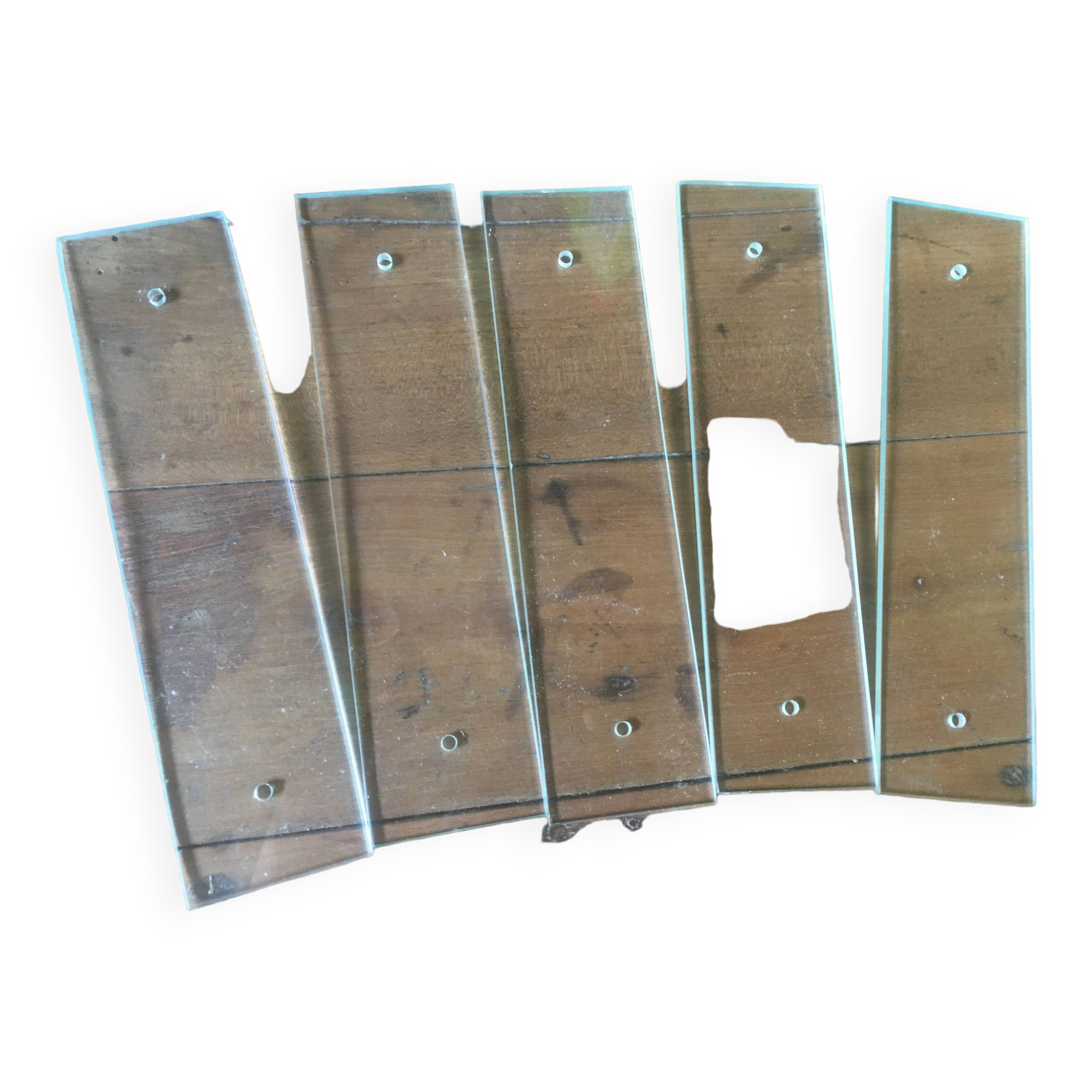 Lot de 5 plaques de propeté en verre PM