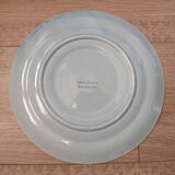 Set of 6 Vintage French Blue Gray & Orange Hand Painted Pordic 6 Serving Oyster Plates 4973