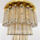 Brass and Smoked Glass Chandelier by Glashütte Limburg