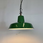 Industrial Green Enamel Factory Pendant Lamp , 1960s