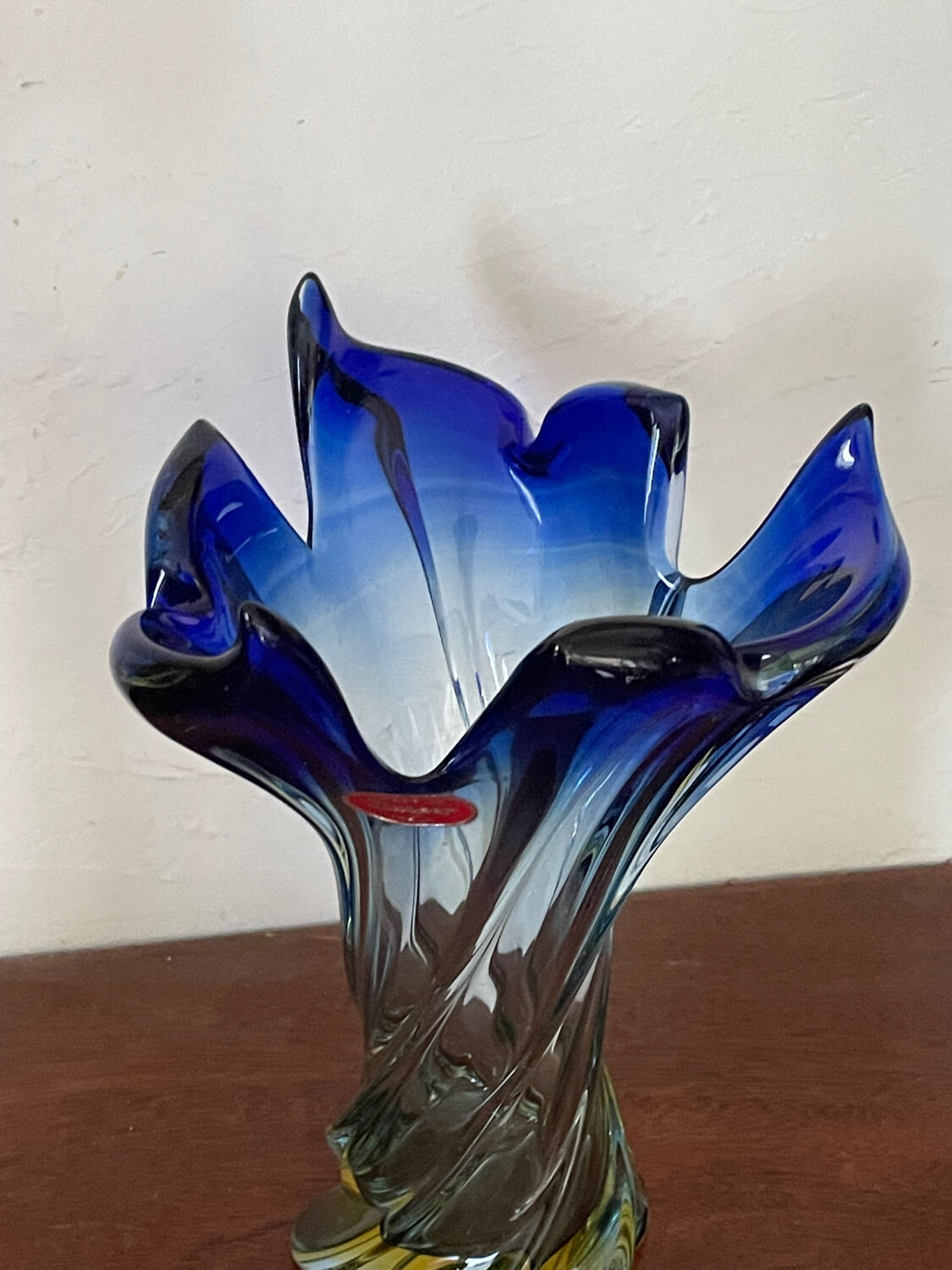 Vintage Murano twisted vase