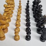 Vintage Hand Carved Wooden Chess Set, 1930s, King Height 8cm