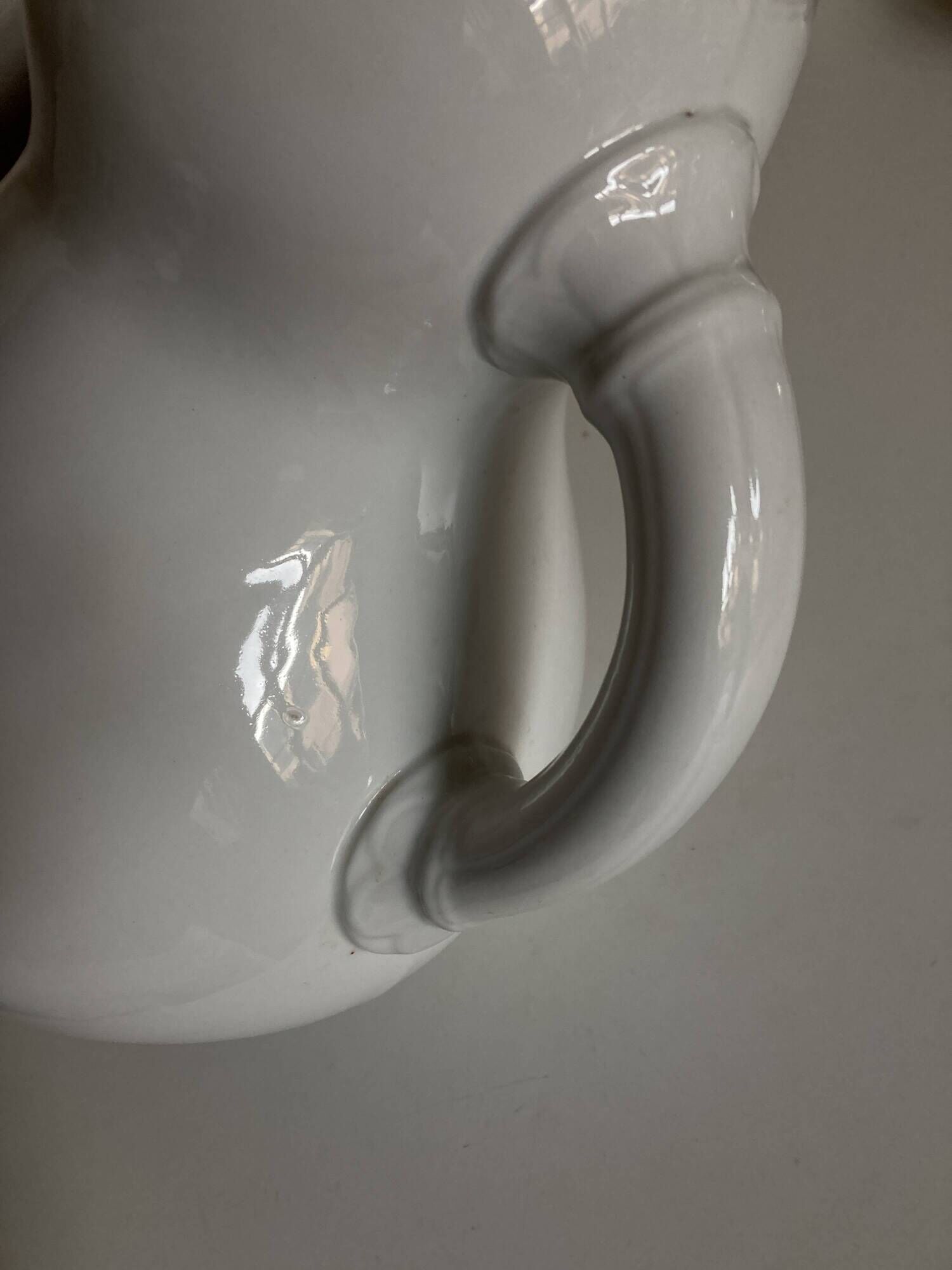 XXL white porcelain pitcher vase 19th century