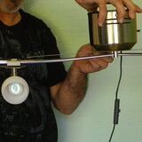 "Paulmann" 1m40 design hanging 6 lights anodized aluminium - 70s