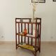 Vintage library shelf in bamboo and rattan 60s/70s