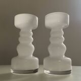 Pair of vintage opaline vases