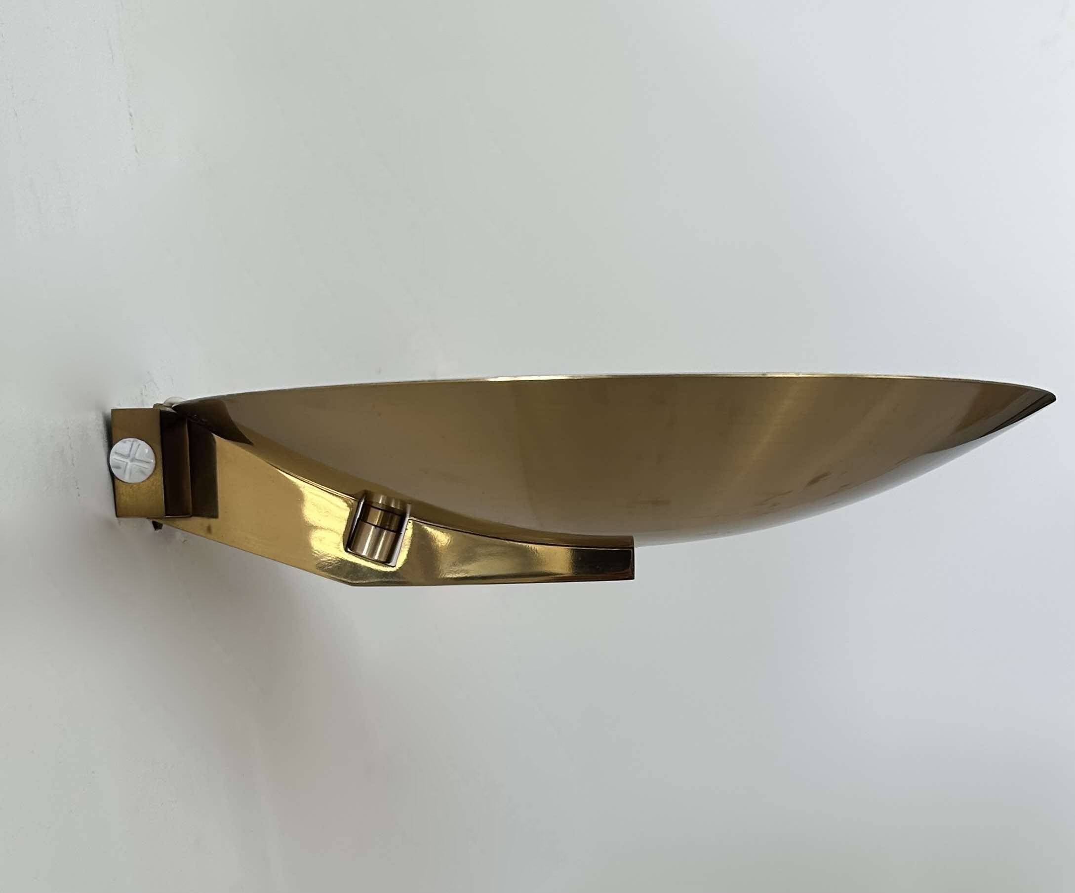 Vintage wall light with dimmer, brass, France 1980