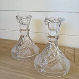 Paire de bougeoirs en cristal