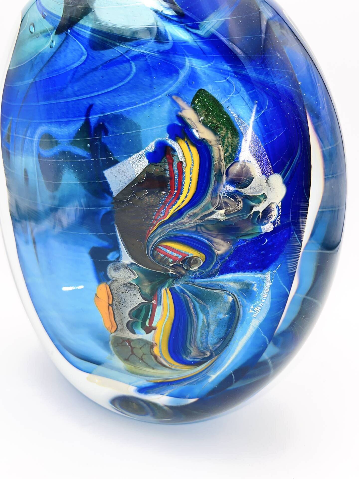 Vase Robert Pierini 2002 Studio Glass 6.3kg Inclusion Polychrome Signed