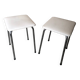 Pair of chromed metal stool + skai seat 1970s vintage
