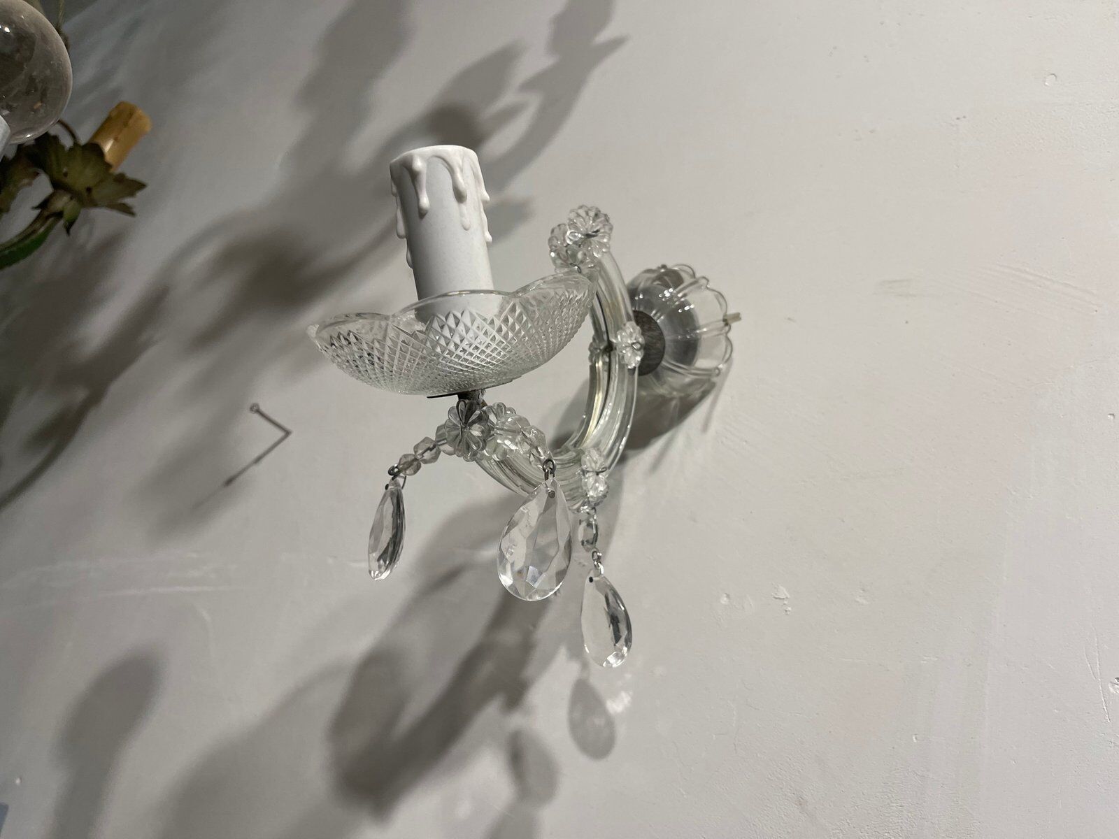 Murano glass crystal sconces set of 3, 1970s