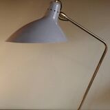 Vintage desk lamp in brass and gray lacquered metal, 1950s