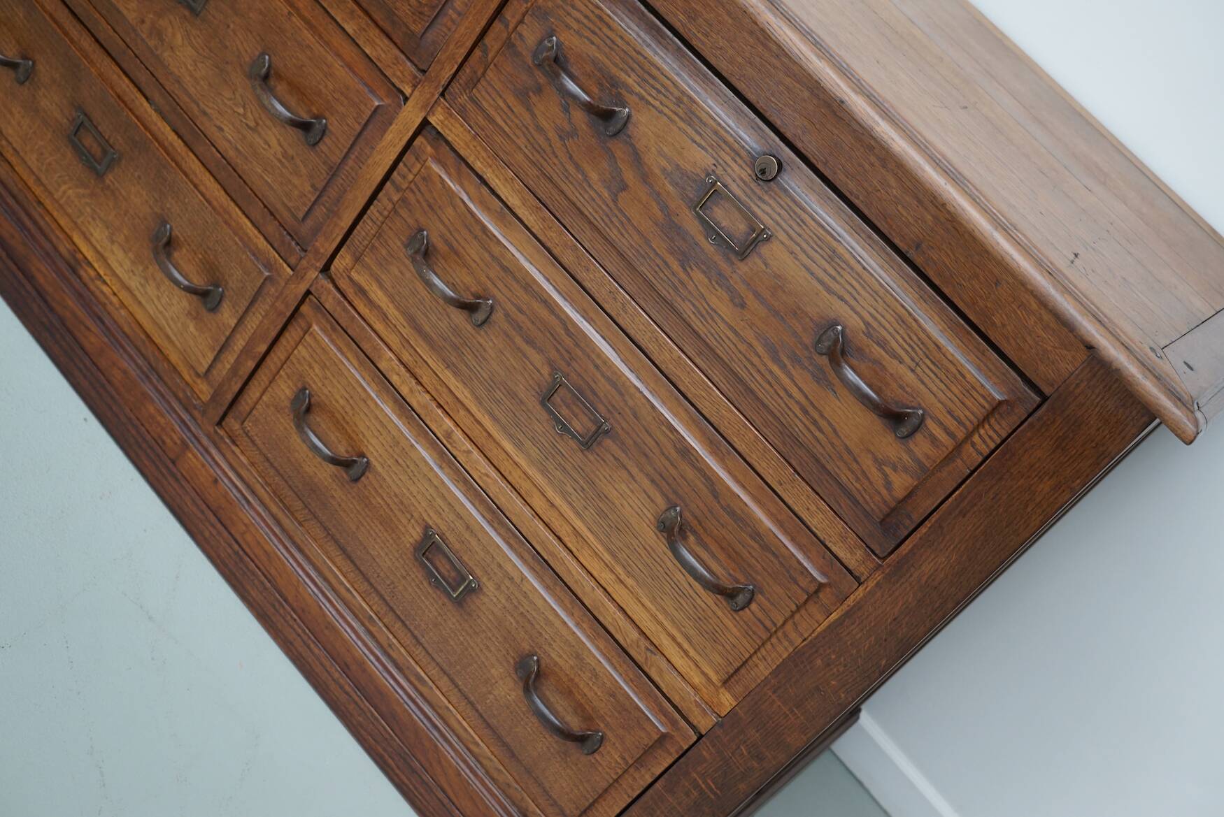 Antique French Oak Apothecary / Filing Cabinet / Kitchen Island, 1920/30s