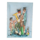 Peinture à l'huile sur toile nando da pistoia, clowns des années 60