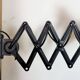Industrial Black Enamel Scissor Wall Lamp, 1950s