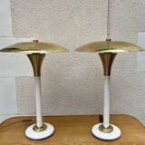 a pair of lamps, signed, France 1970s