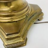 Vintage brass table lamp base in faux bamboo, 1970's