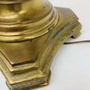 Vintage brass table lamp base in faux bamboo, 1970's
