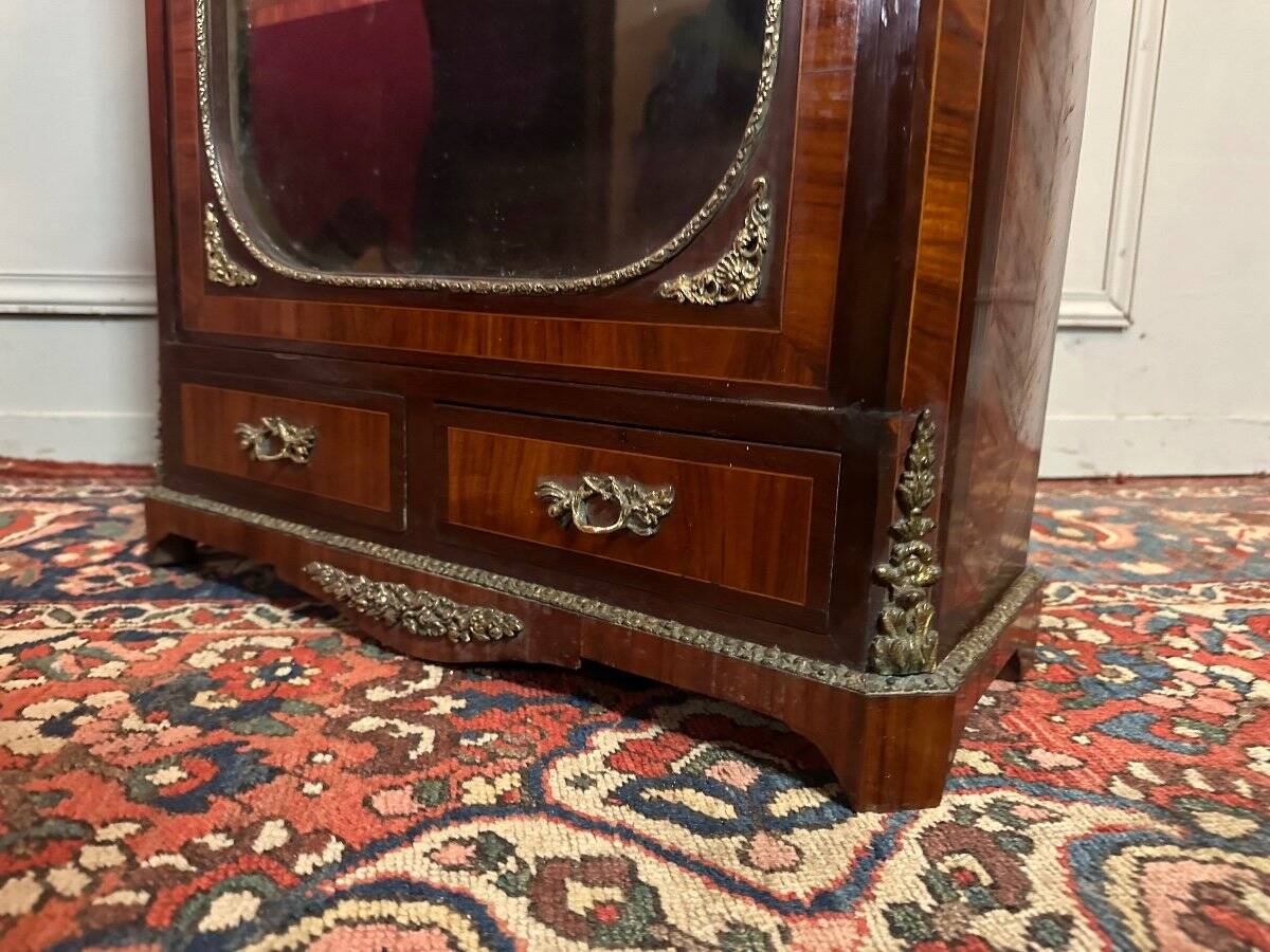 Small Napoleon III Period Showcase In Marquetry.