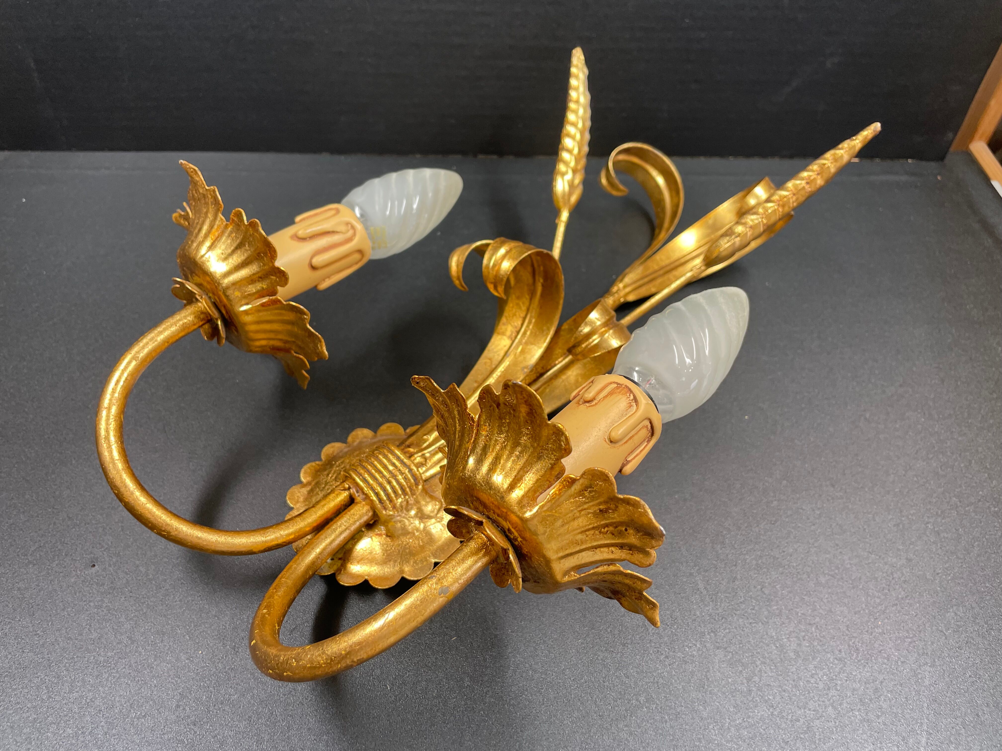 Golden iron wall lamp height 33 cm