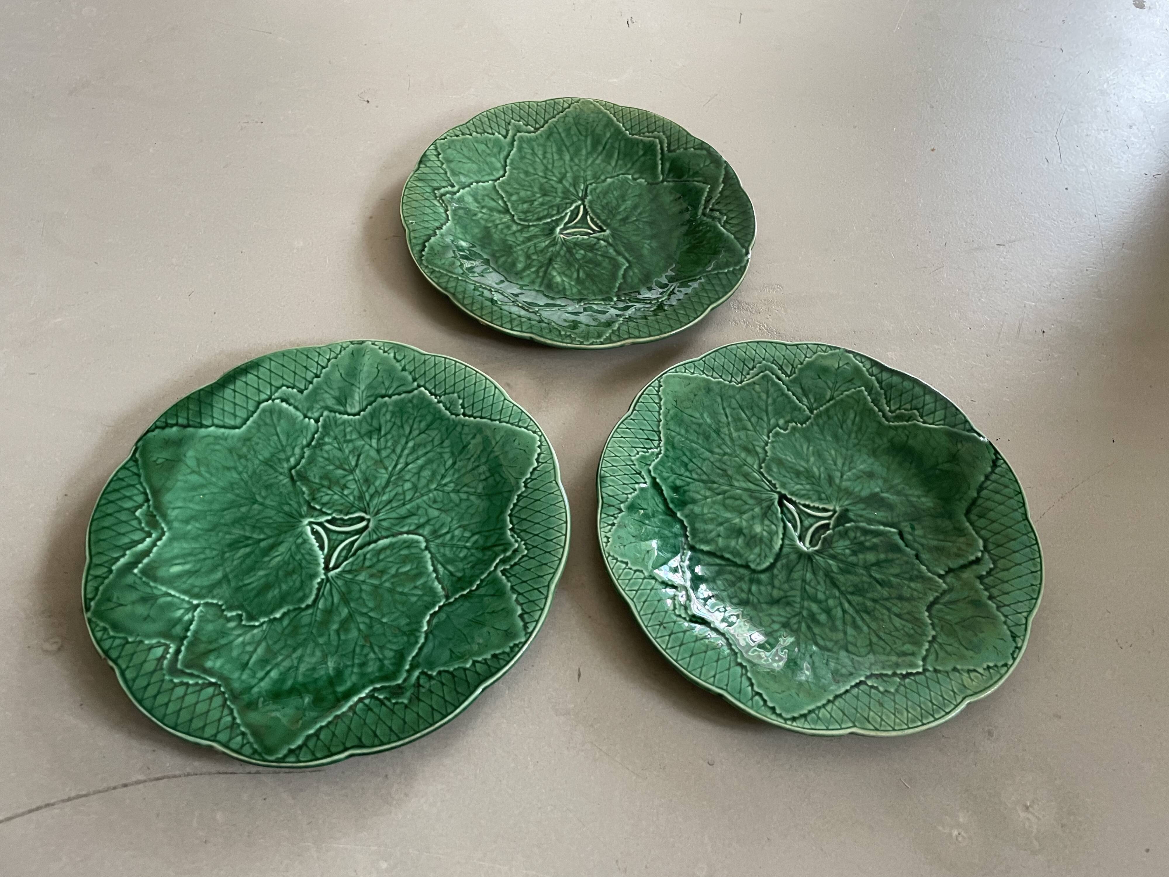 Set of 3 old Gien plates
