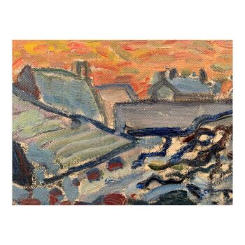 Huile sur toile Coucher de soleil Paysage