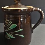 Pitcher covered glazed terracotta alsace Soufflenheim XXth