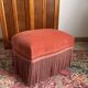 Vintage pink velvet fringe ottoman pouf
