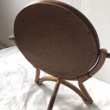Vintage rattan mirror on stand 27x34cm